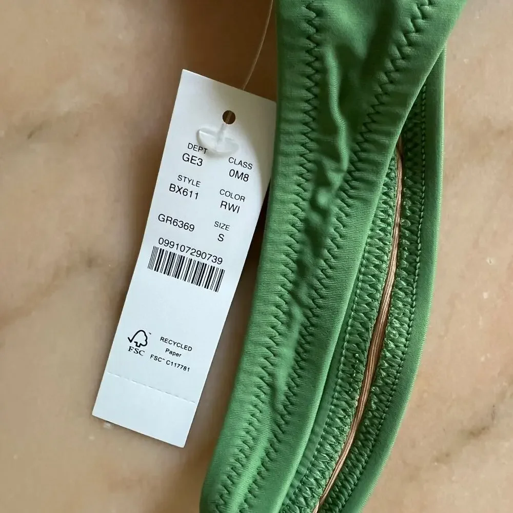 J.‎ Crew Green Heritage scoopneck bikini top NWT